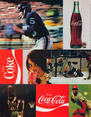 1973 Coke Sports Ad Poster_Retro Ad Reproduction Poster
